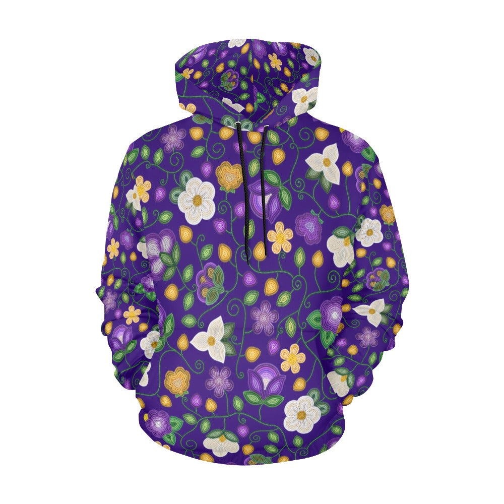 Midnight Moss Bloom Aubergine Hoodie for Men (USA Size)