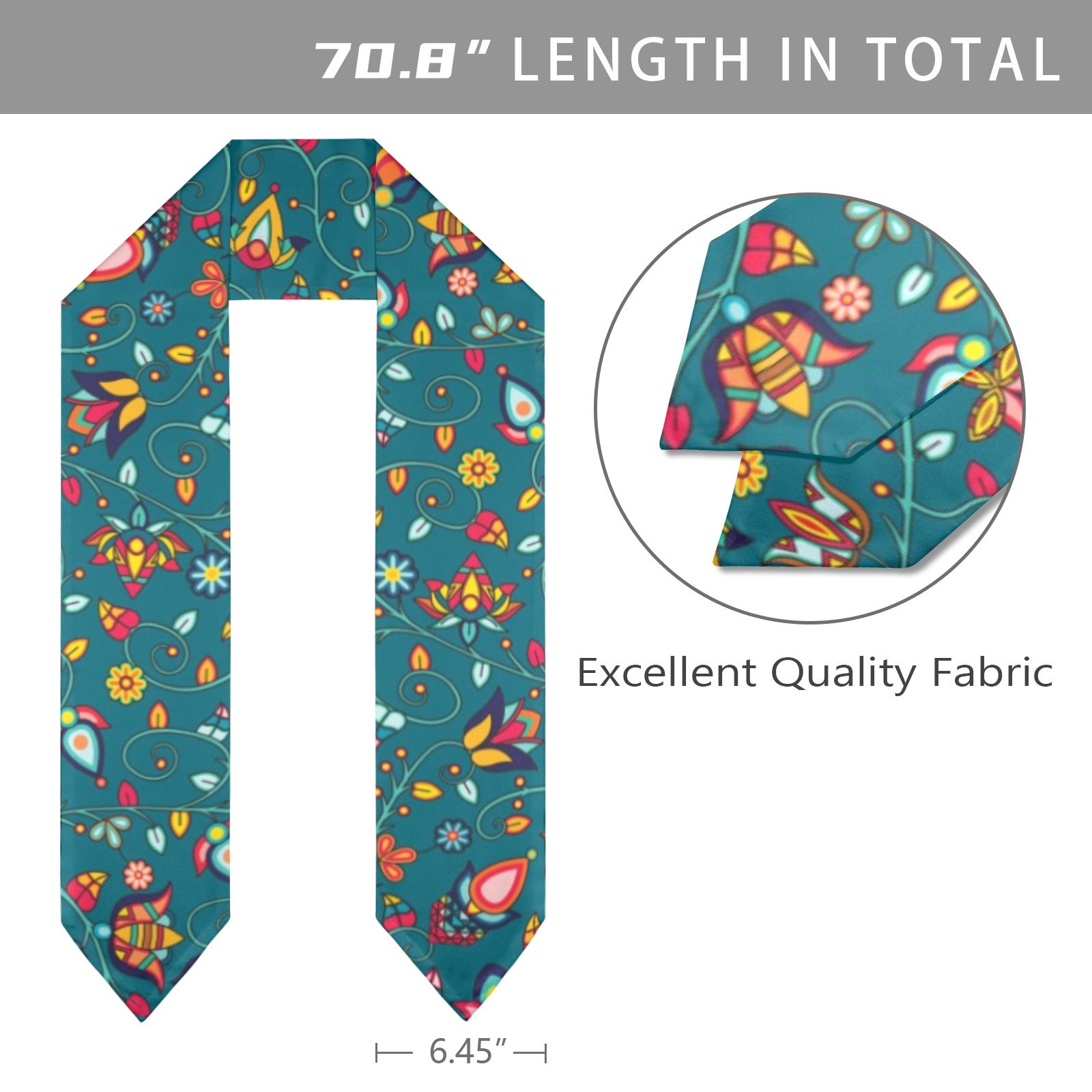 Thorny Path Teal Graduation Stole