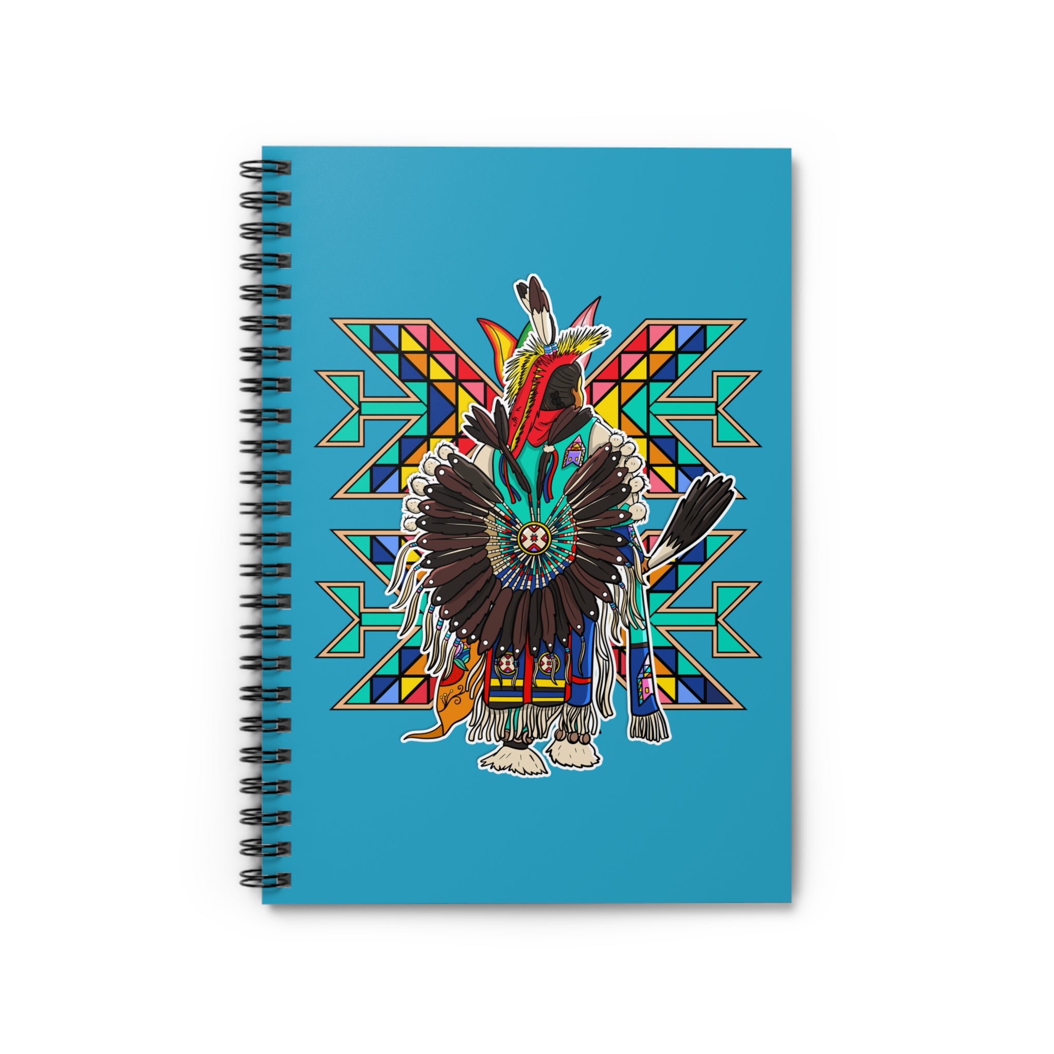 Traditional Powwow Man Dancer 4 Spiral Notebook