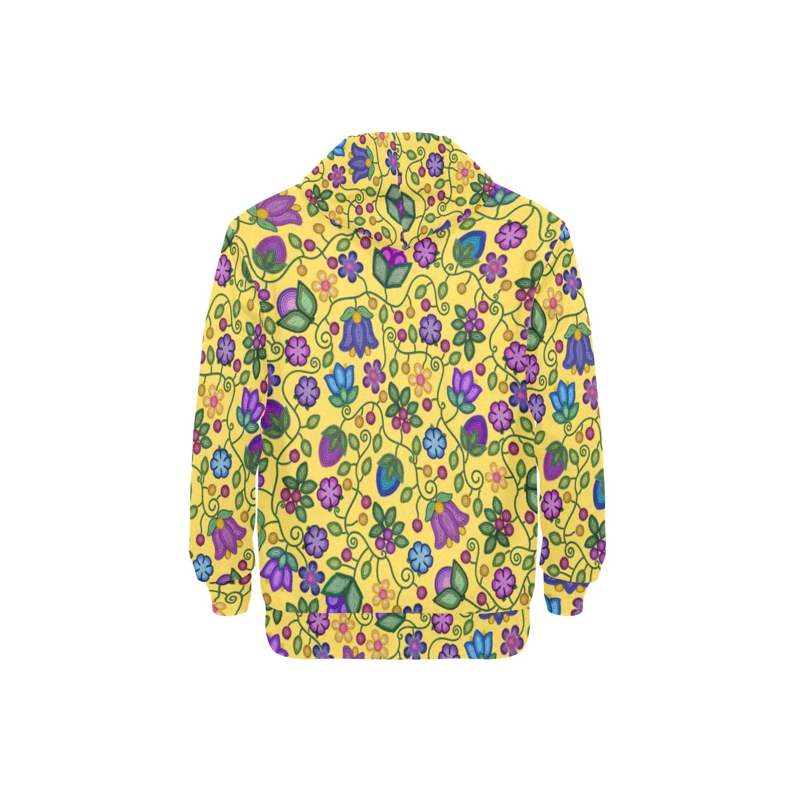 Bloom Uplift Yellow Men's Long Sleeve Fleece Hoodie
