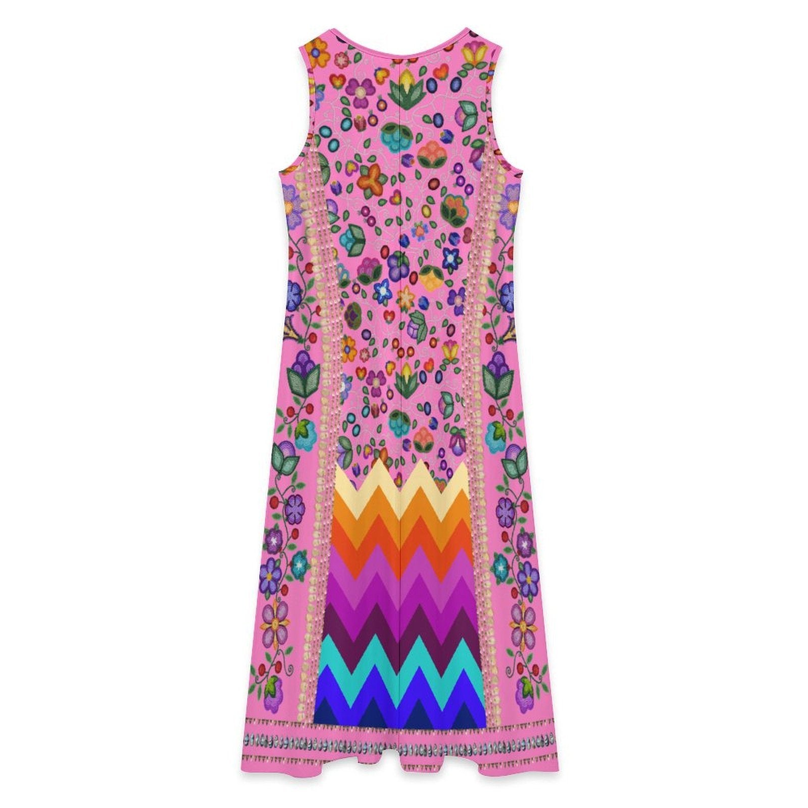 Beaded Offering Pink 2 Women's Sleeveless Long Dress