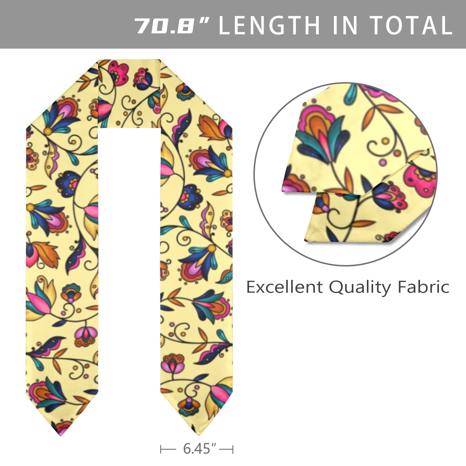 Copper Prairie Petals Yellow Graduation Stole