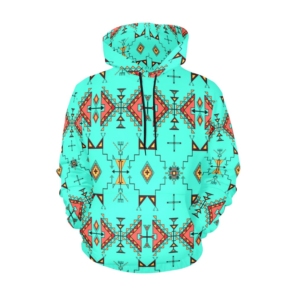 Thunder Flight Turquoise Hoodie for Men (USA Size)