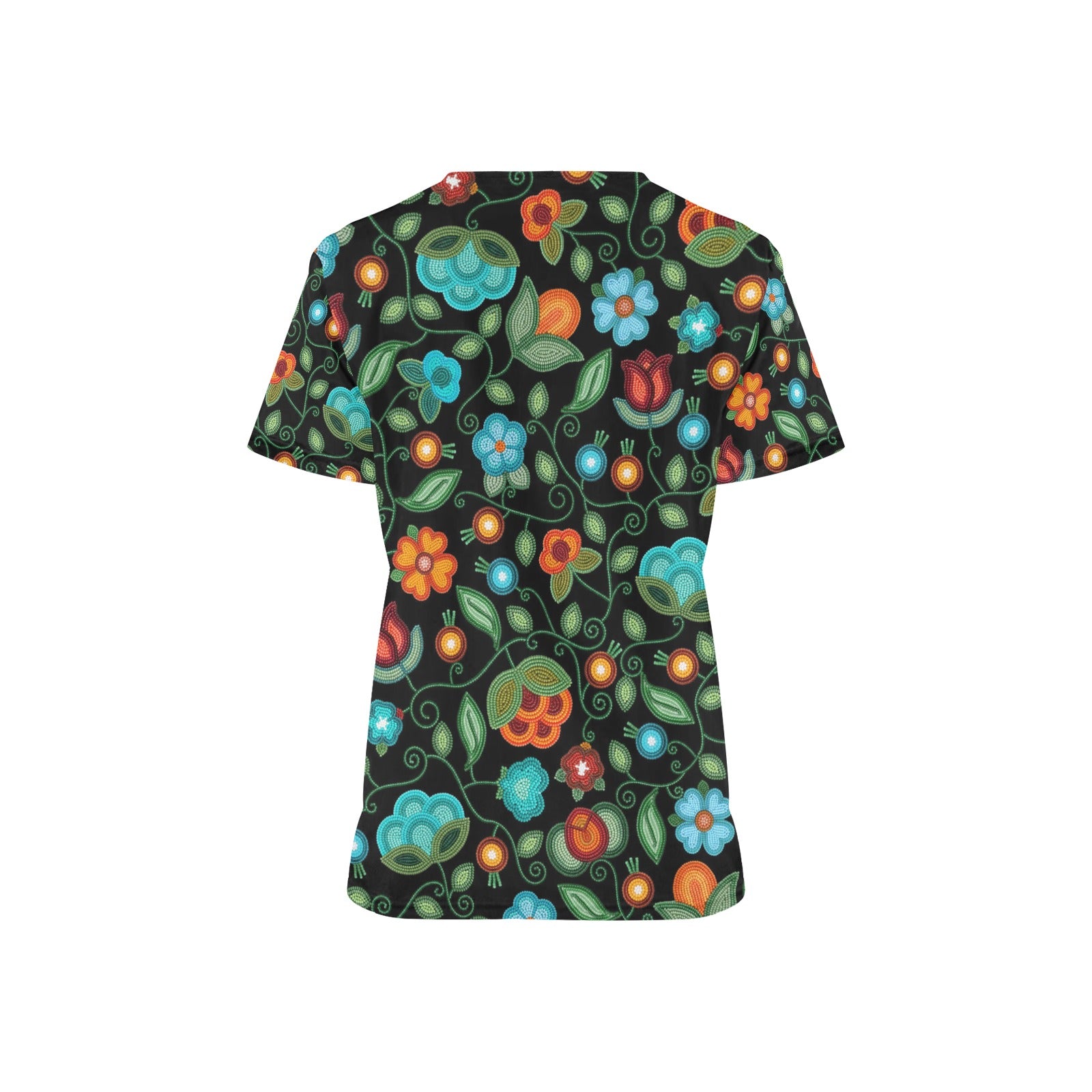 Prairie Fire Petals Black Scrub Top