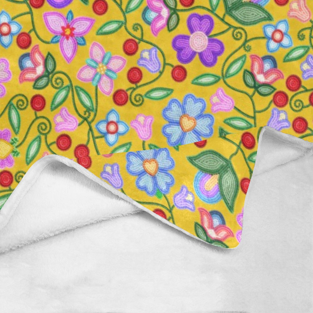 Petal Harmony Ochre Ultra-Soft Micro Fleece Blanket 40"x50"