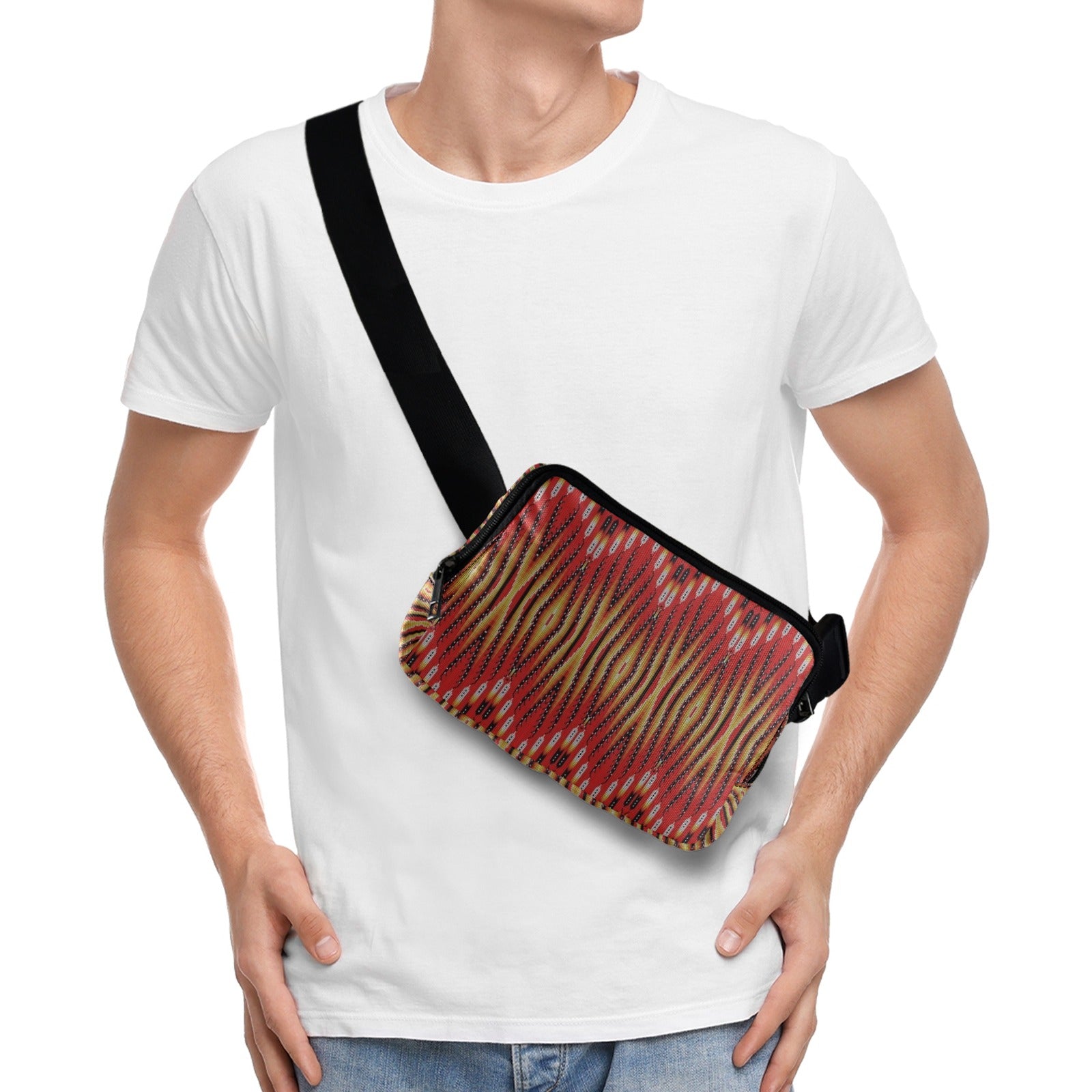 Fire Feather Red Belt Bag