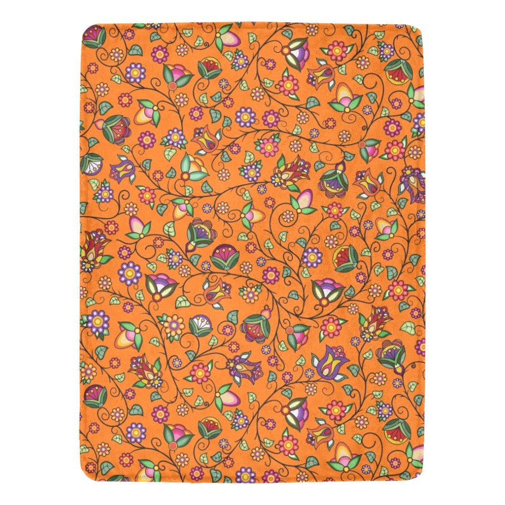 Heartbeat Petals Orange Ultra-Soft Micro Fleece Blanket 60"x80"