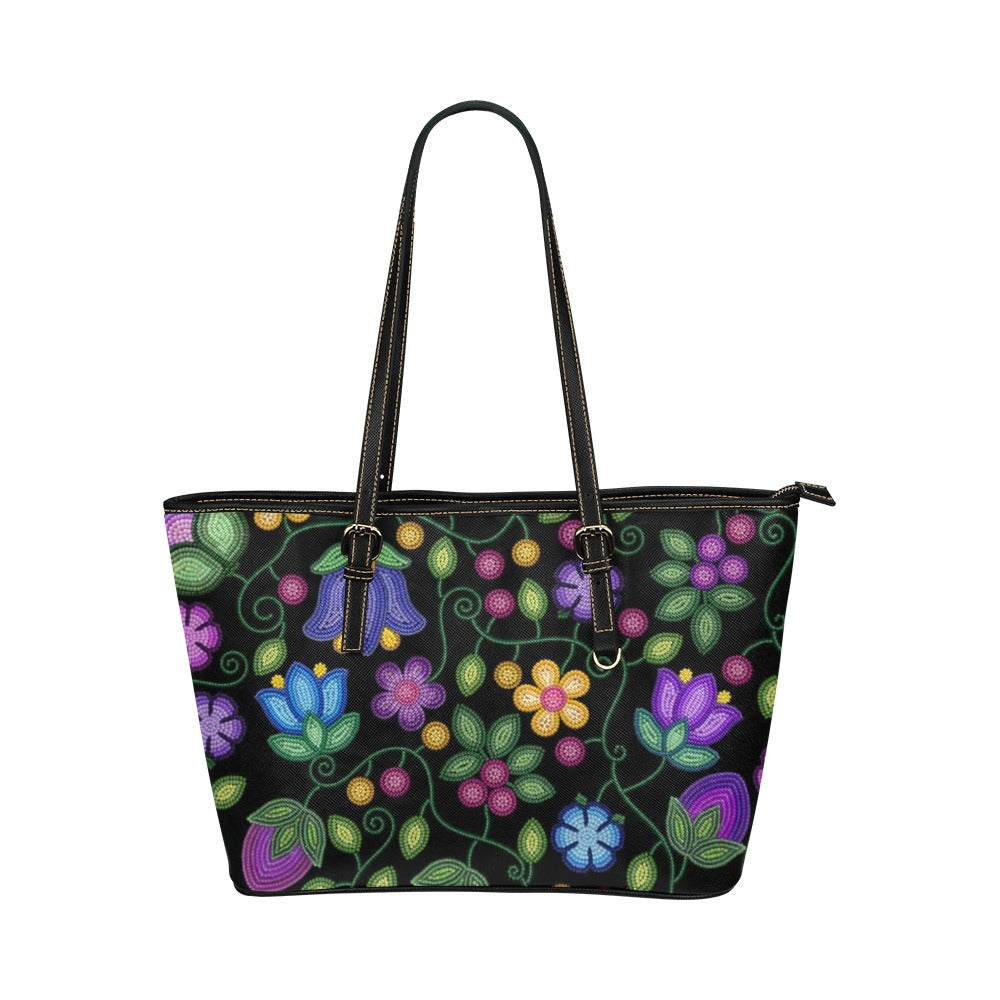 Bloom Uplift Black Leather Tote Bag/Large