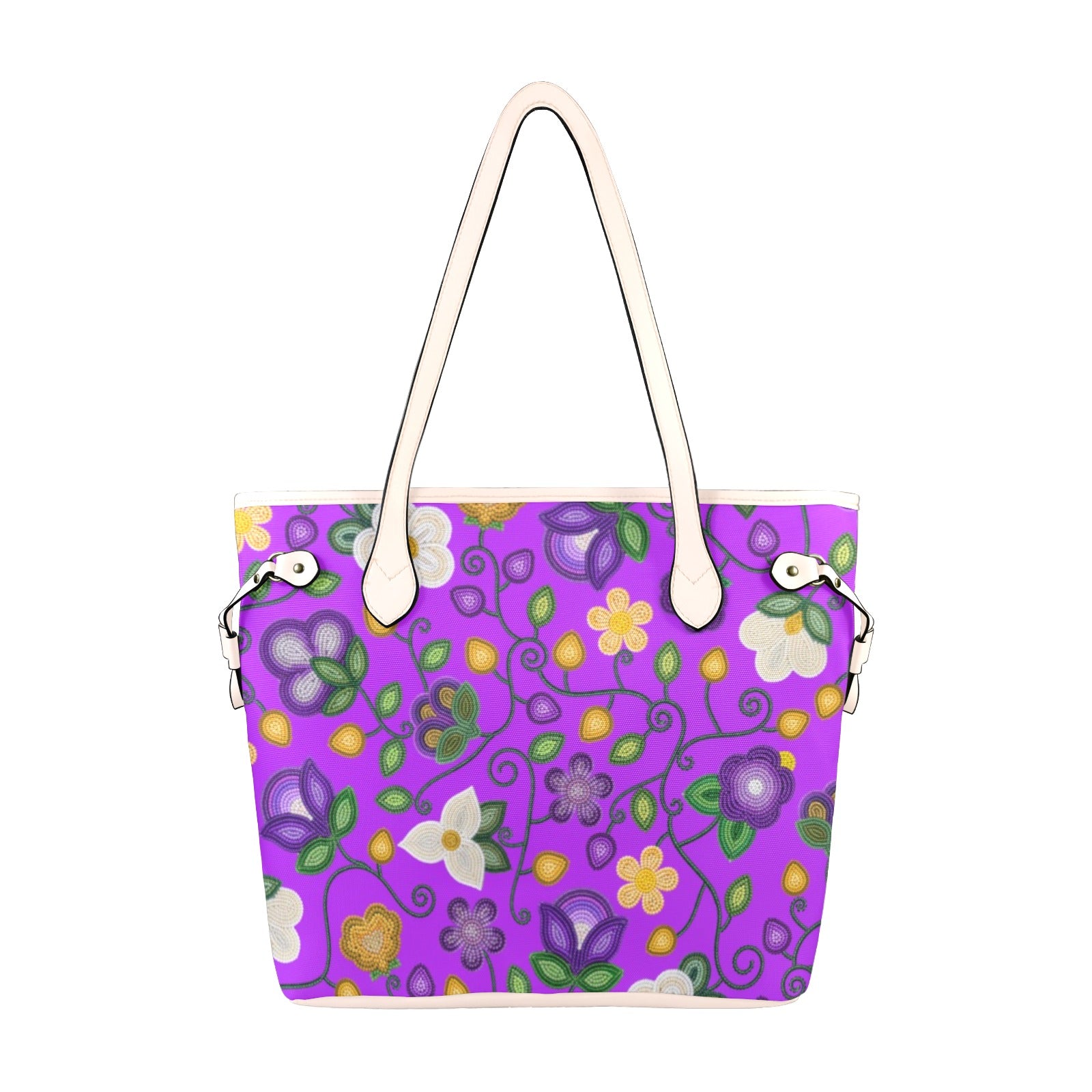 Midnight Moss Bloom Purple Clover Canvas Tote Bag