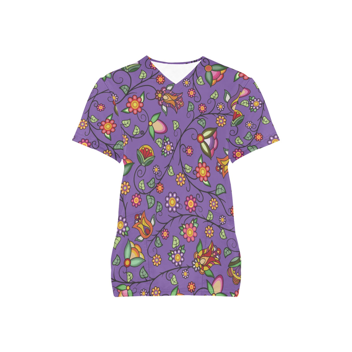 Heartbeat Petals Purple Scrub Top