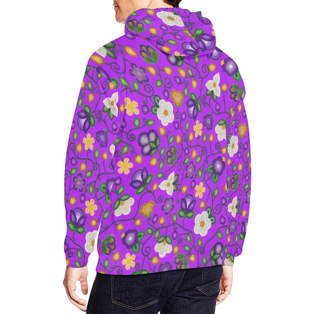 Midnight Moss Bloom Purple Hoodie for Men (USA Size)