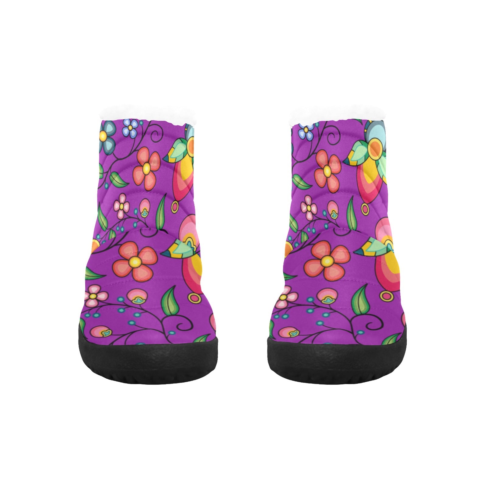 Floral Bounty Purple Women's Padded Winter Boot