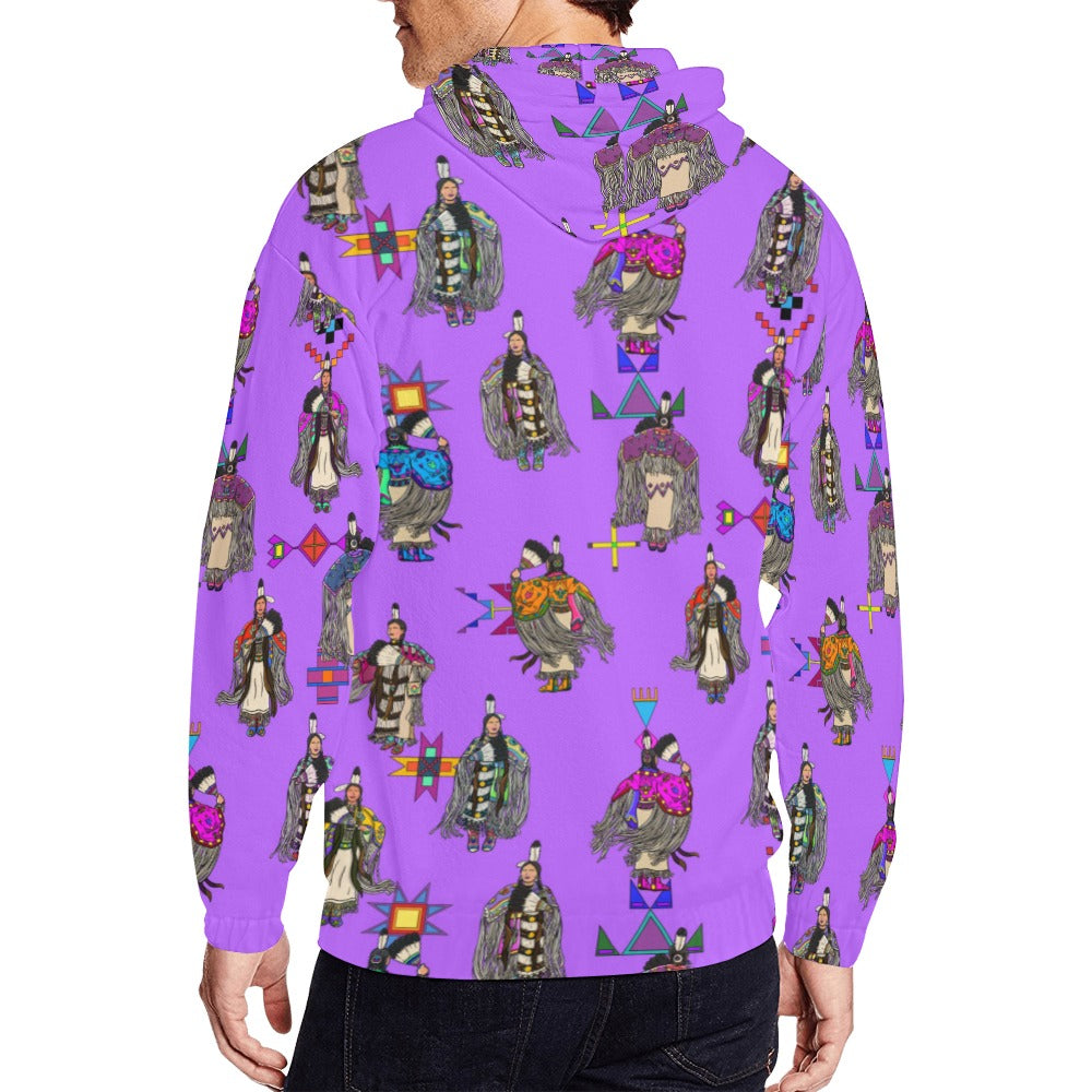 Women's Tradish Dancers Purple Men's Zipper Hoodie