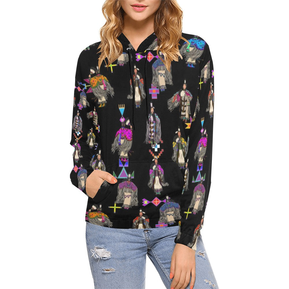 Women's Tradish Dancers Black Hoodie for Women (USA Size)