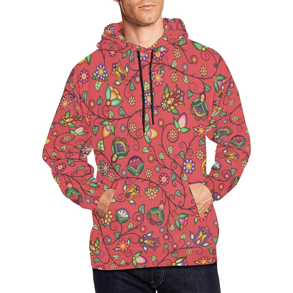 Heartbeat Petals Red Hoodie for Men (USA Size)