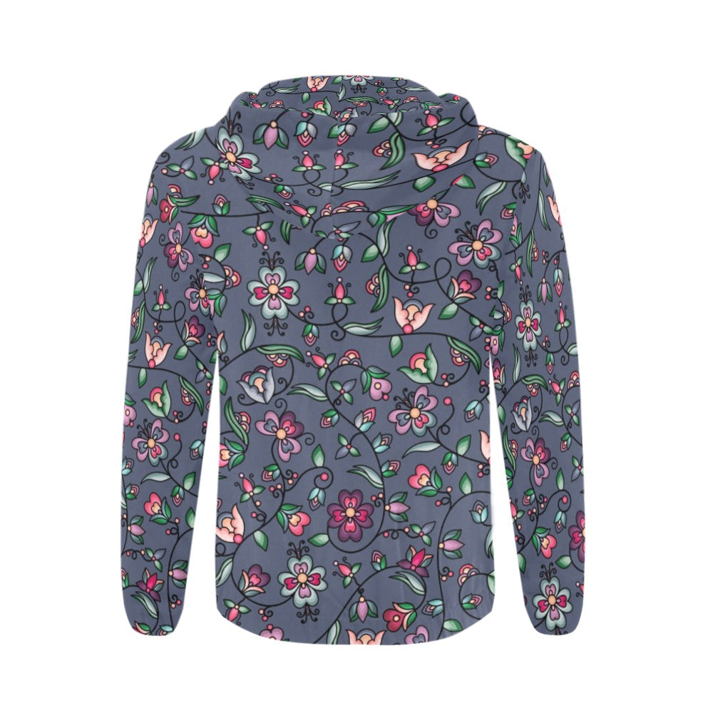 Amber Evening Garland Blue Men's Zipper Hoodie