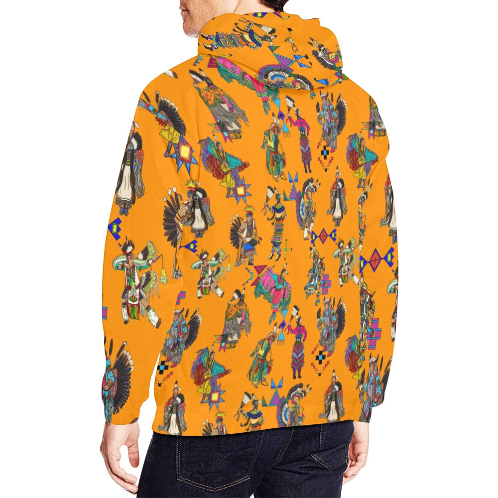 Grand Entry Dancers Orange Hoodie for Men (USA Size)