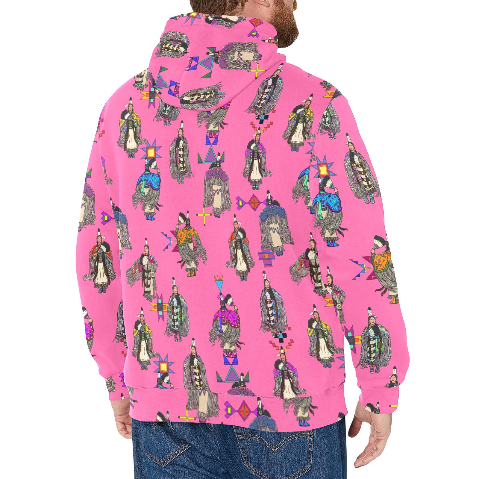 Women's Tradish Dancers Pink Men's Long Sleeve Fleece Hoodie