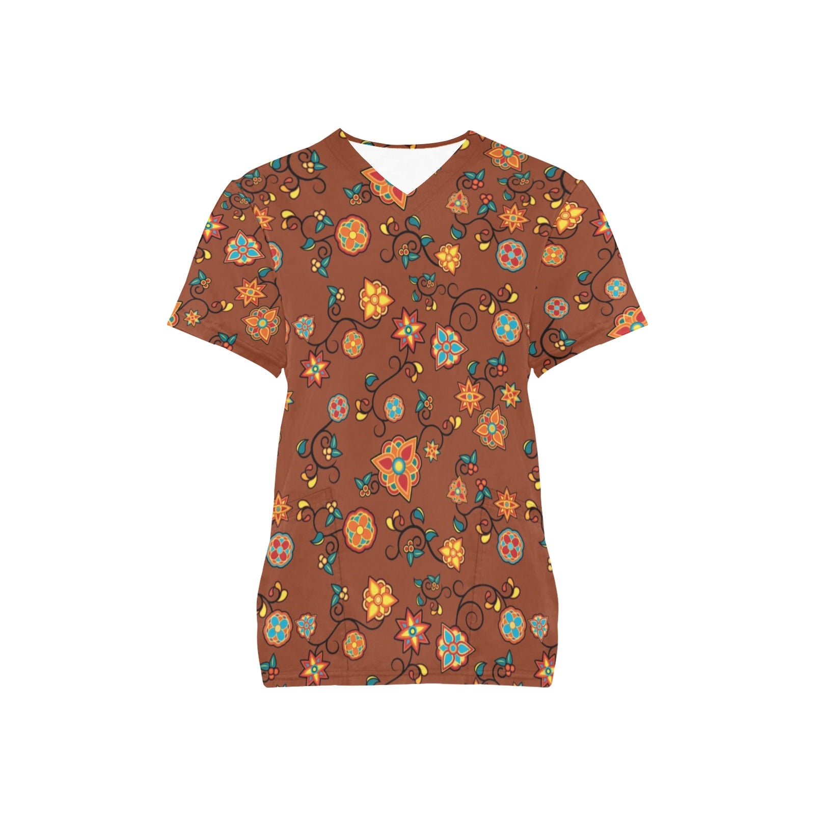 Fire Bloom Shade Scrub Top