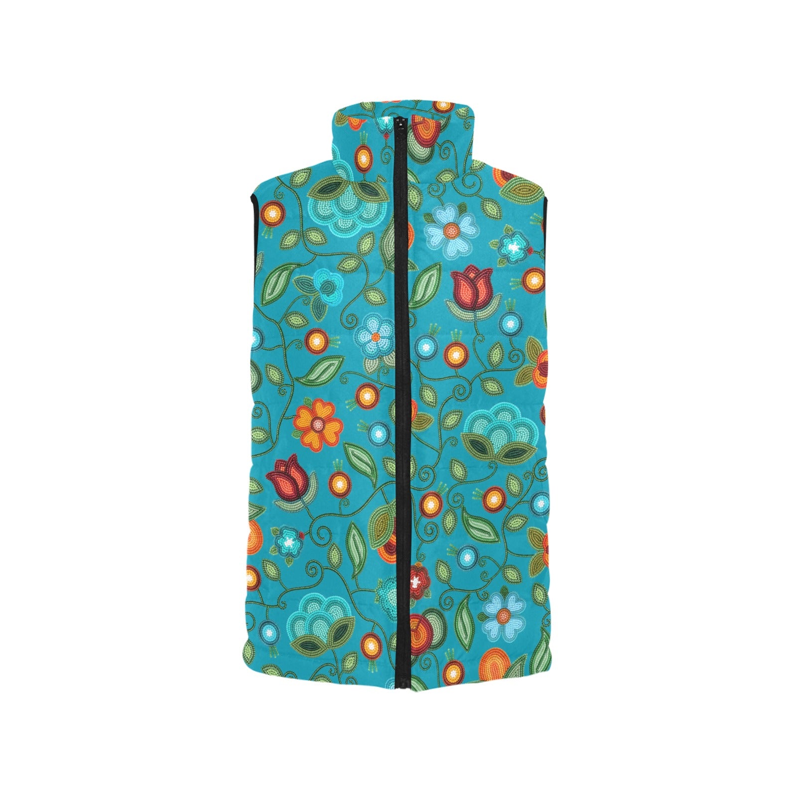 Prairie Fire Petals Ocean Women's Padded Vest Jacket