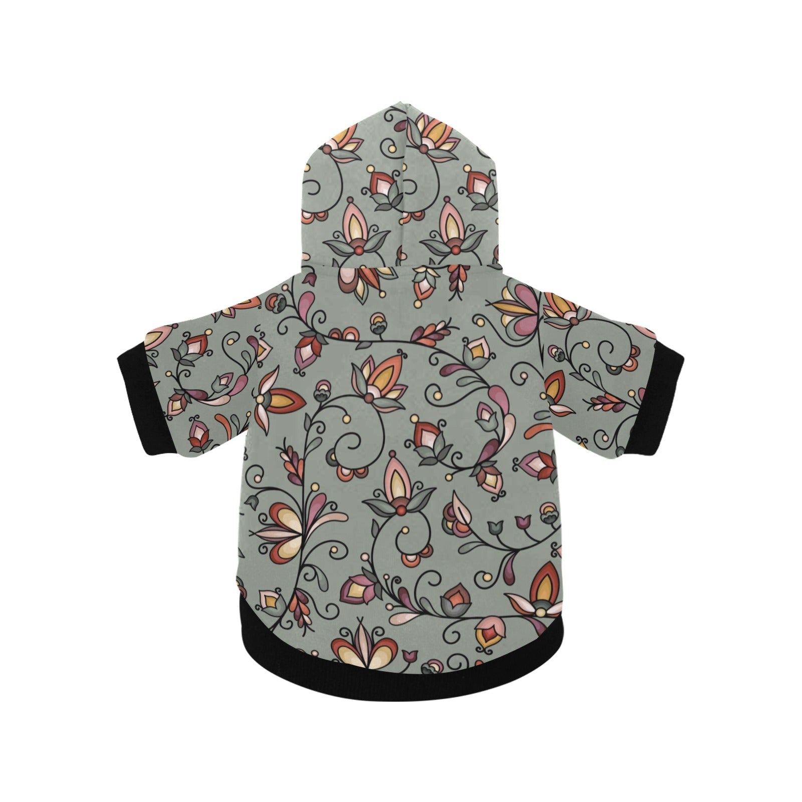 Burnt Sky Petals Green Pet Dog Hoodie