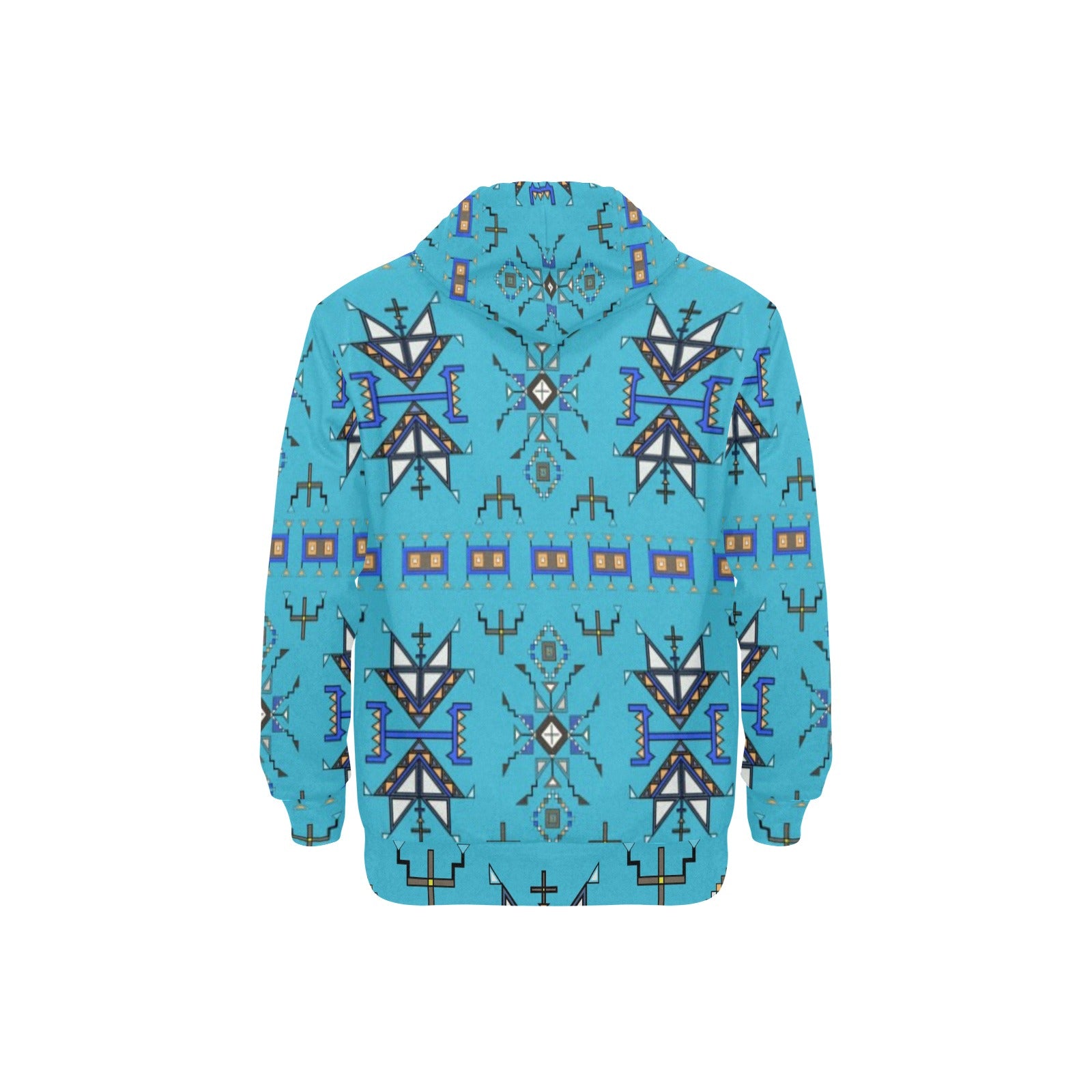 Eagle Strike Blue Men's Long Sleeve Fleece Hoodie