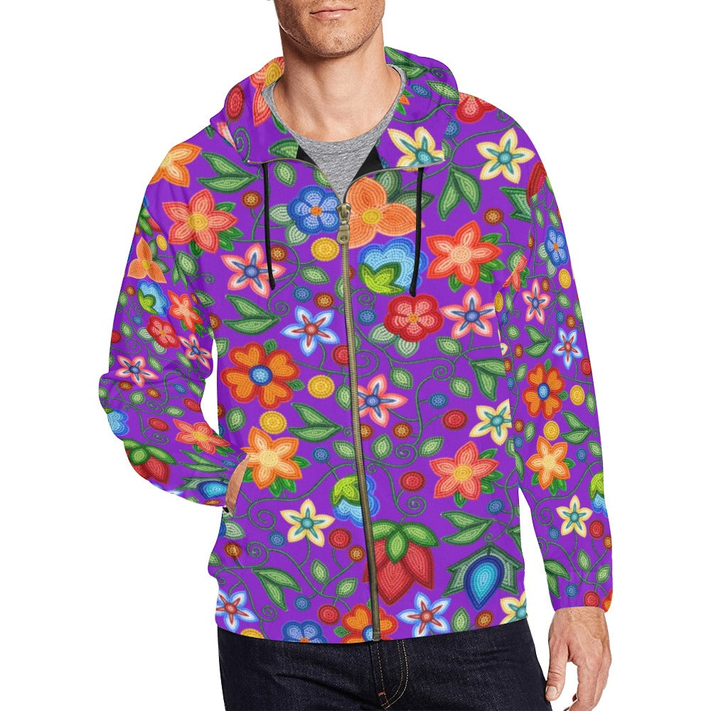 Morning Harmony Purple Men's Zipper Hoodie