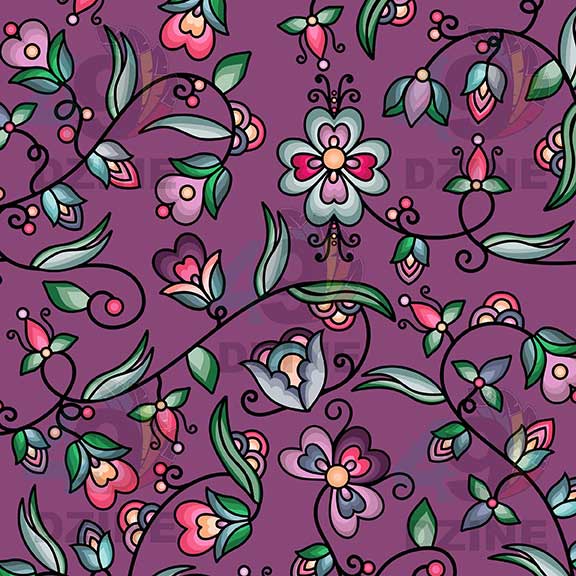 Amber Evening Garland Purple 42 Inch Cotton Poplin Pre Order