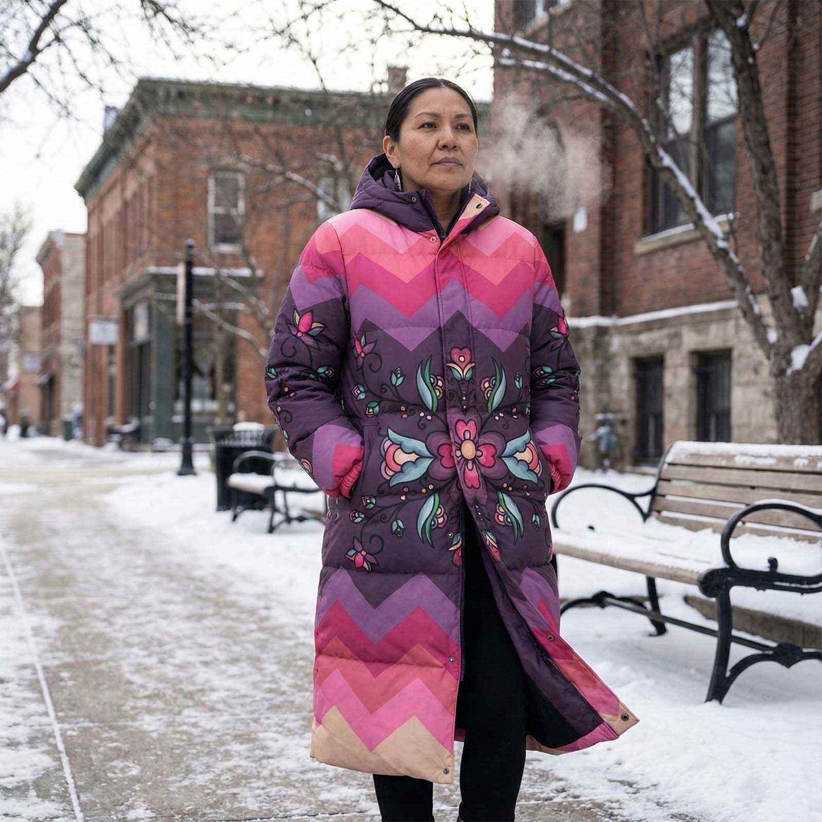 Amber Evening Garland Unisex Long Down Jacket