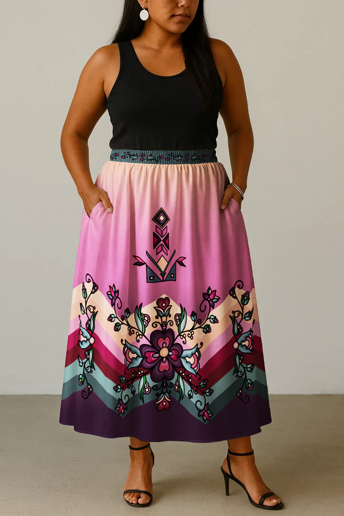 Amber Evening Garland with Geometric Skirt