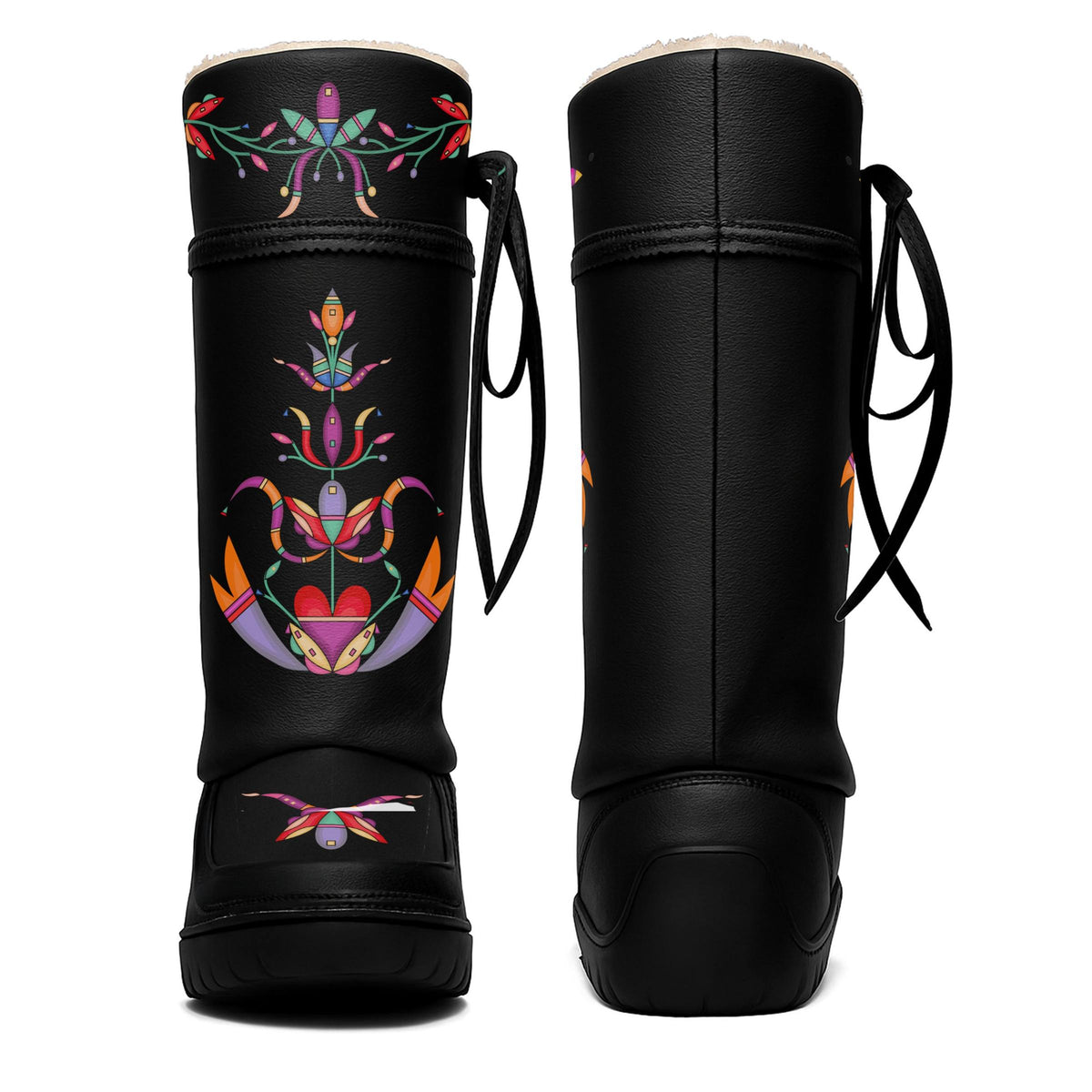 Ancestral Embers Black Real Leather MocLux Tall