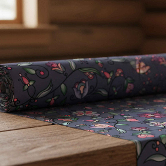 Amber Evening Garland Blue Satin Fabric By the Yard Pre Order