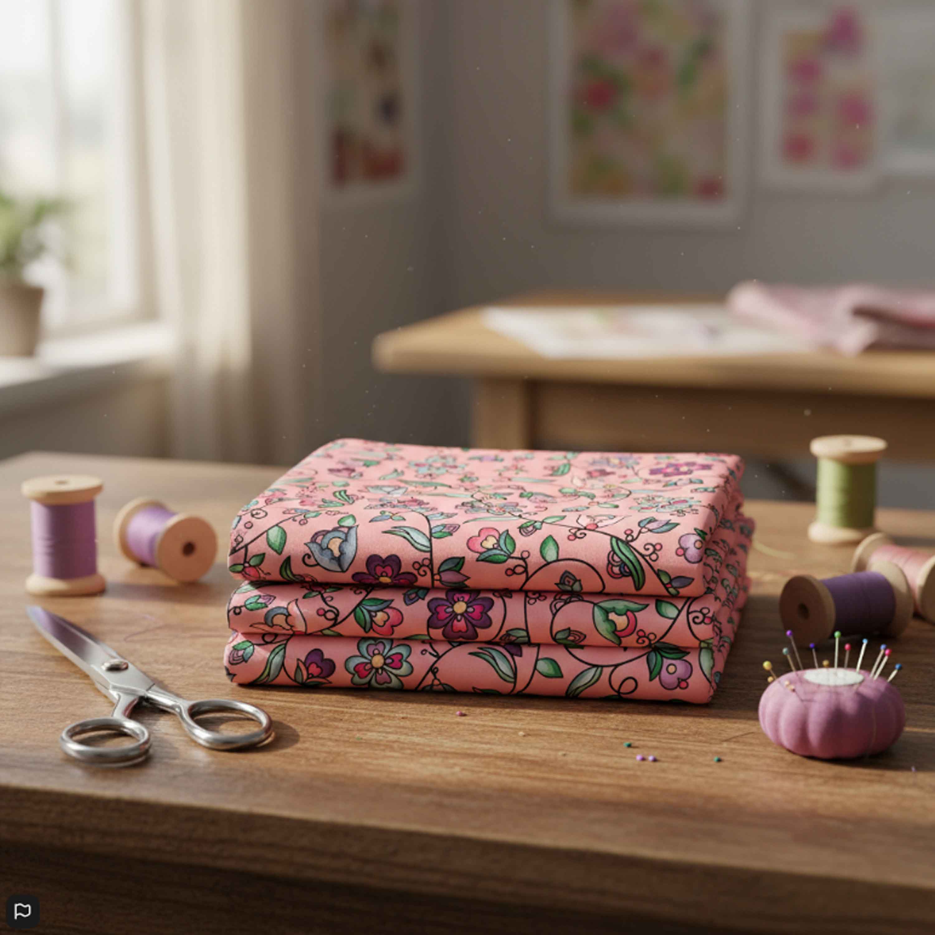 Amber Evening Garland Peach 42 Inch Cotton Poplin Pre Order