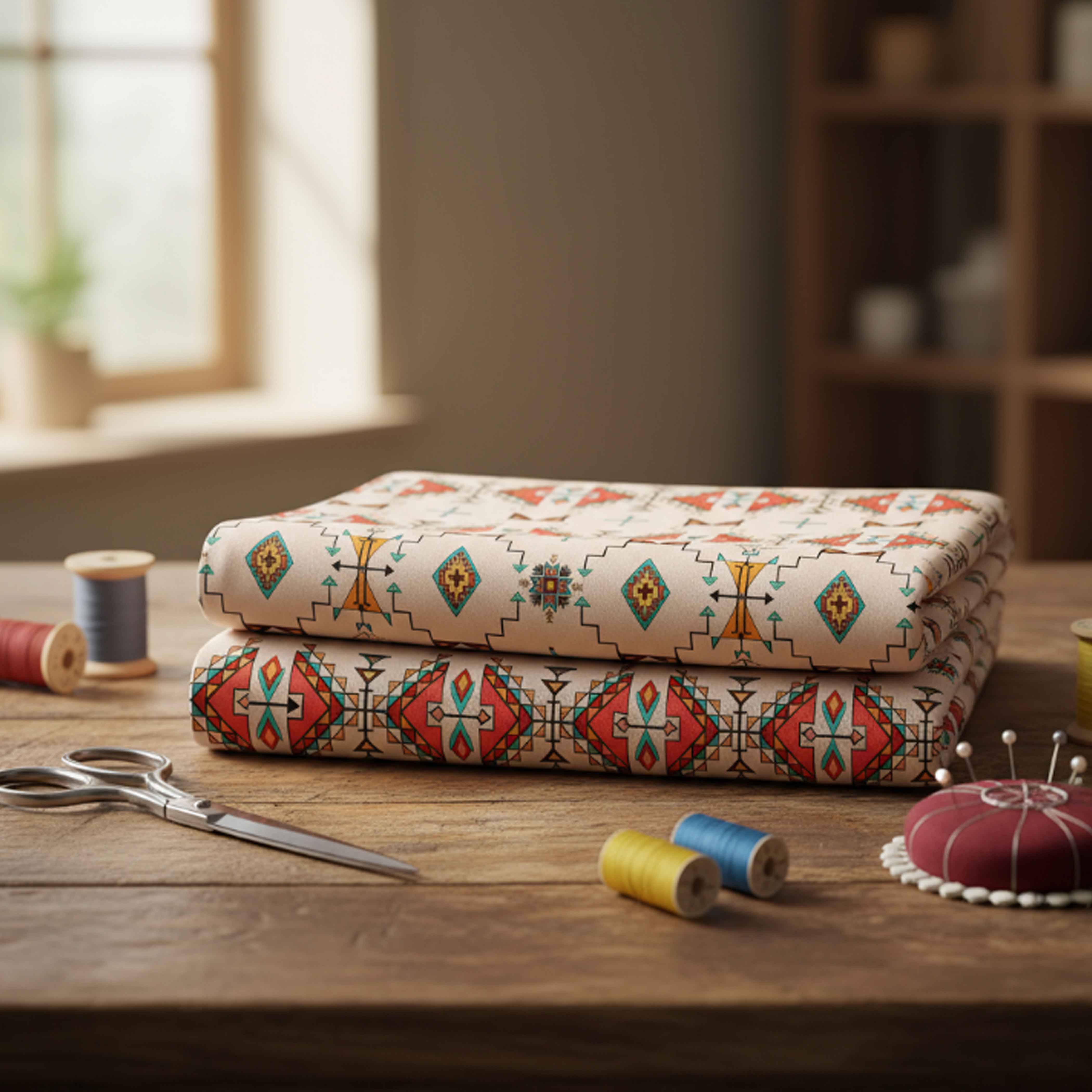 Thunder Flight Cream 42 Inch Cotton Poplin Pre Order