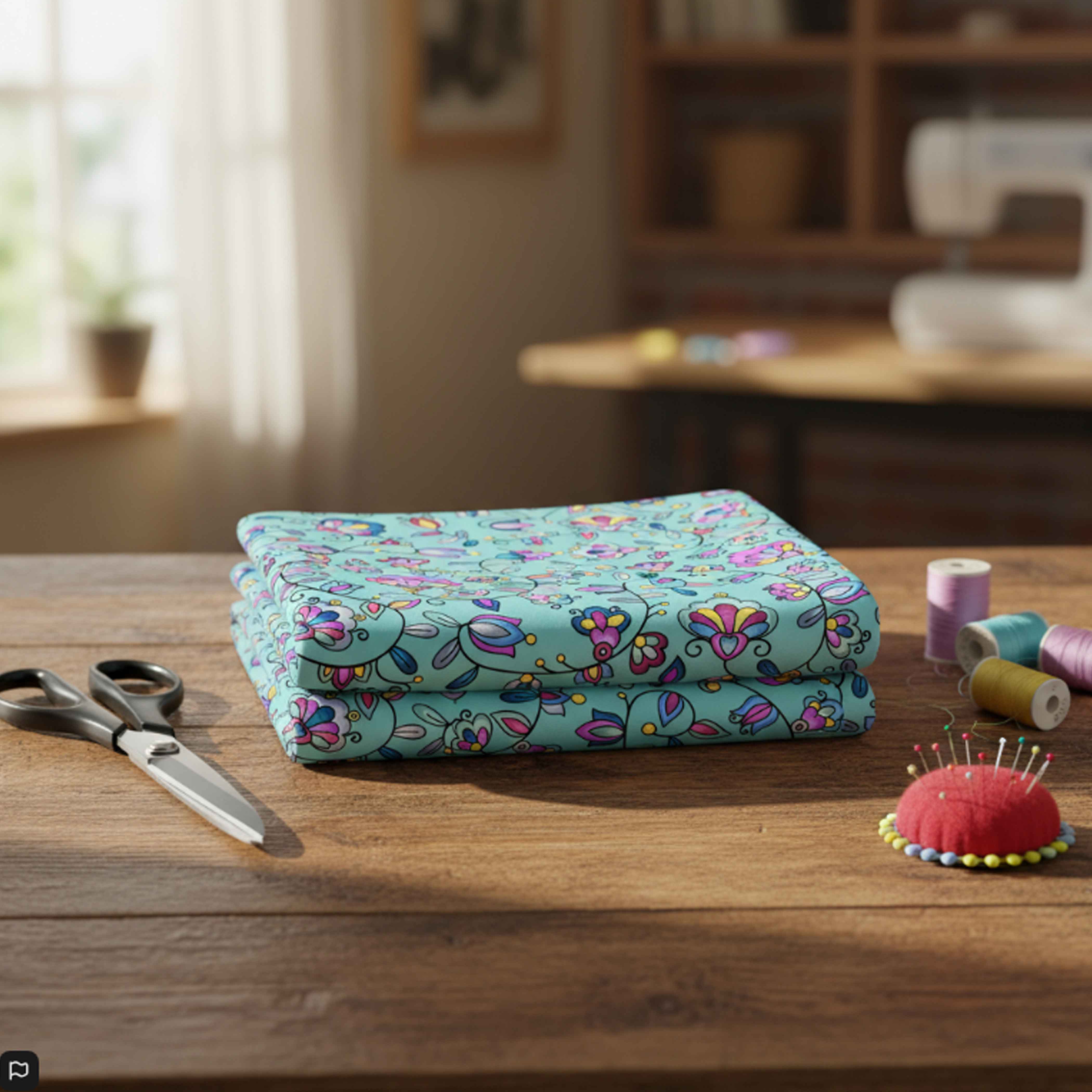 Autumn Bundle Blessing Turquoise 42 Inch Cotton Poplin Pre Order