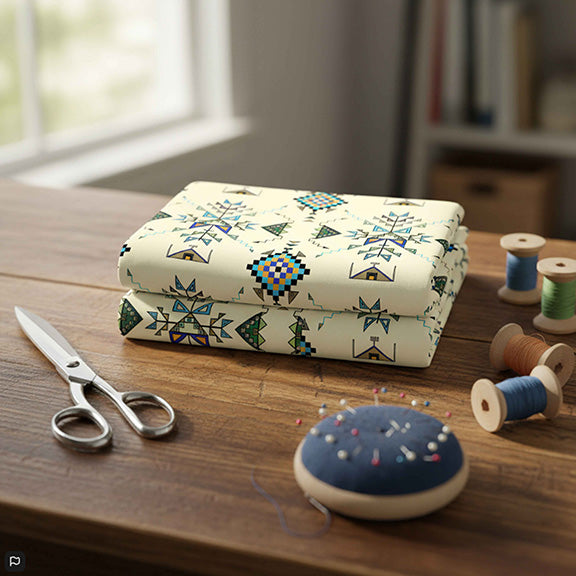 Bear Shield Cream 42 Inch Cotton Poplin Pre Order