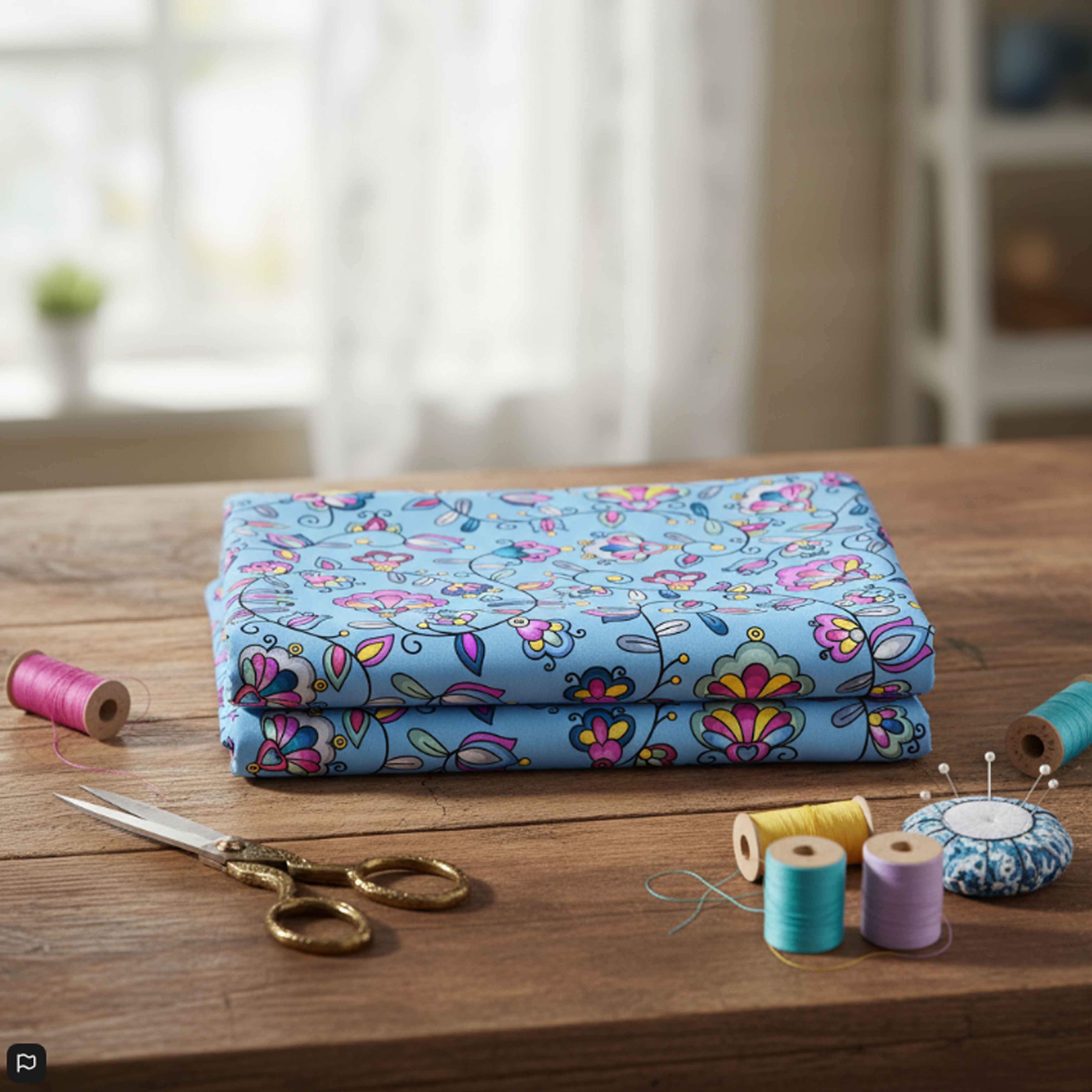 Autumn Bundle Blessing Blue 42 Inch Cotton Poplin Pre Order