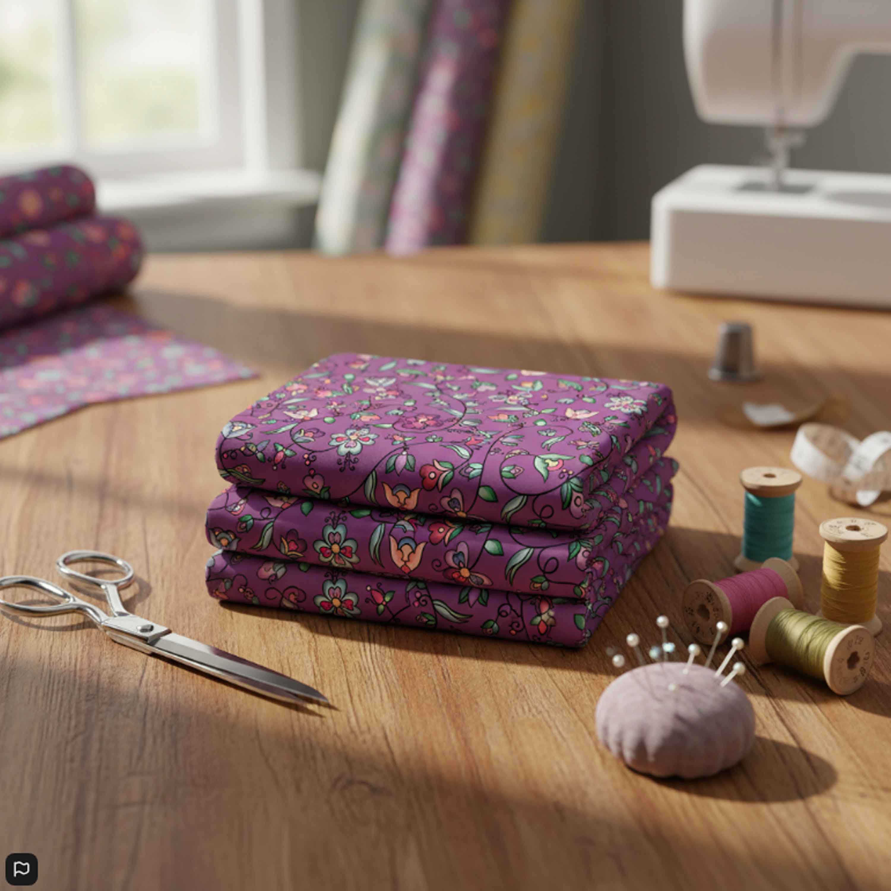 Amber Evening Garland Purple 42 Inch Cotton Poplin Pre Order