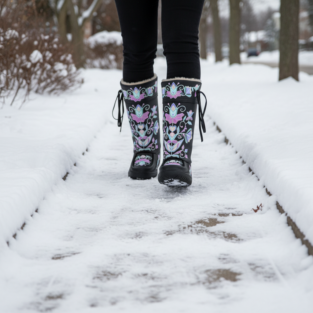 Moonlit Frost Black Real Leather MocLux Tall