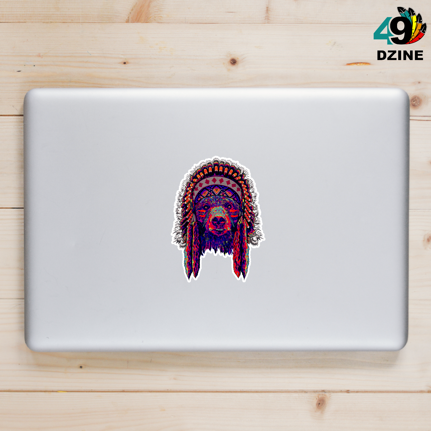 Purple Bear with Headdress Sticker