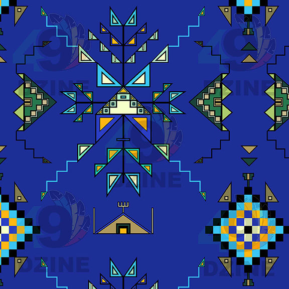 Bear Shield Dark Blue Satin Fabric By the Yard Pre Order