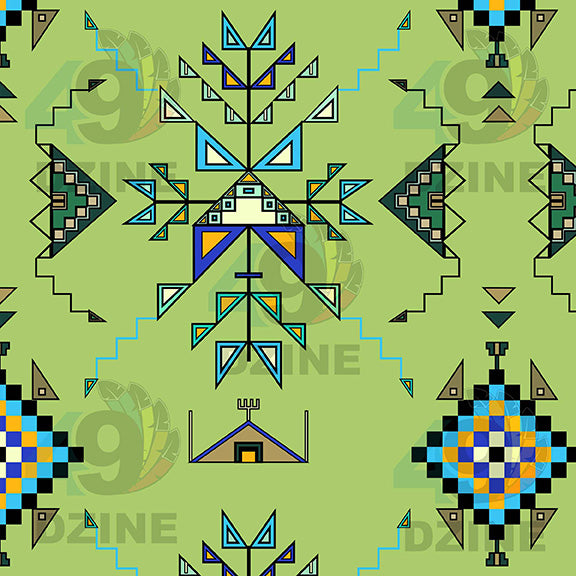 Bear Shield Green 42 Inch Cotton Poplin Pre Order