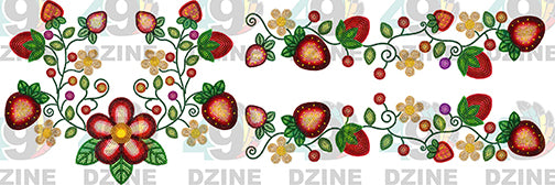 Berry Garden Beadwork Set Transfer (Various Sizes)