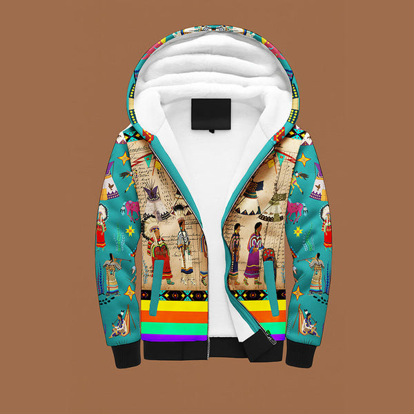 Blackfoot Line Teal Sherpa Hoodie