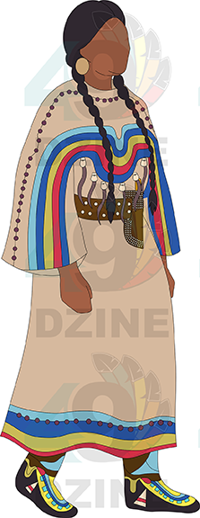 Blackfoot Women in Regalia 2 Transfer (Various Sizes)