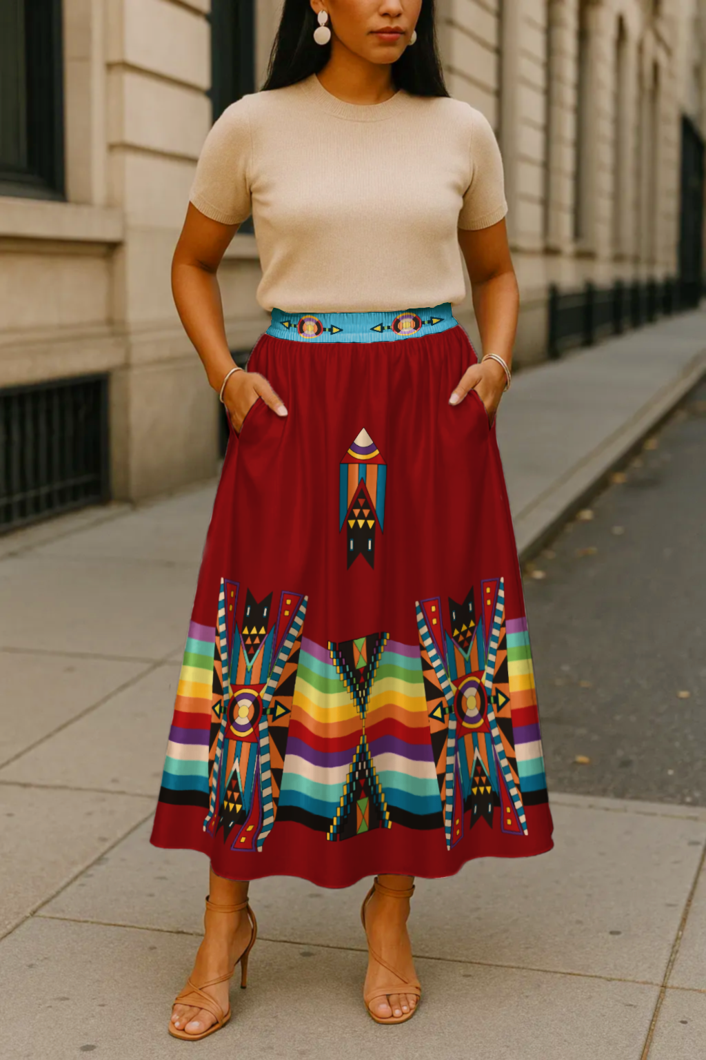 Blooming Spirit Geometric Skirt