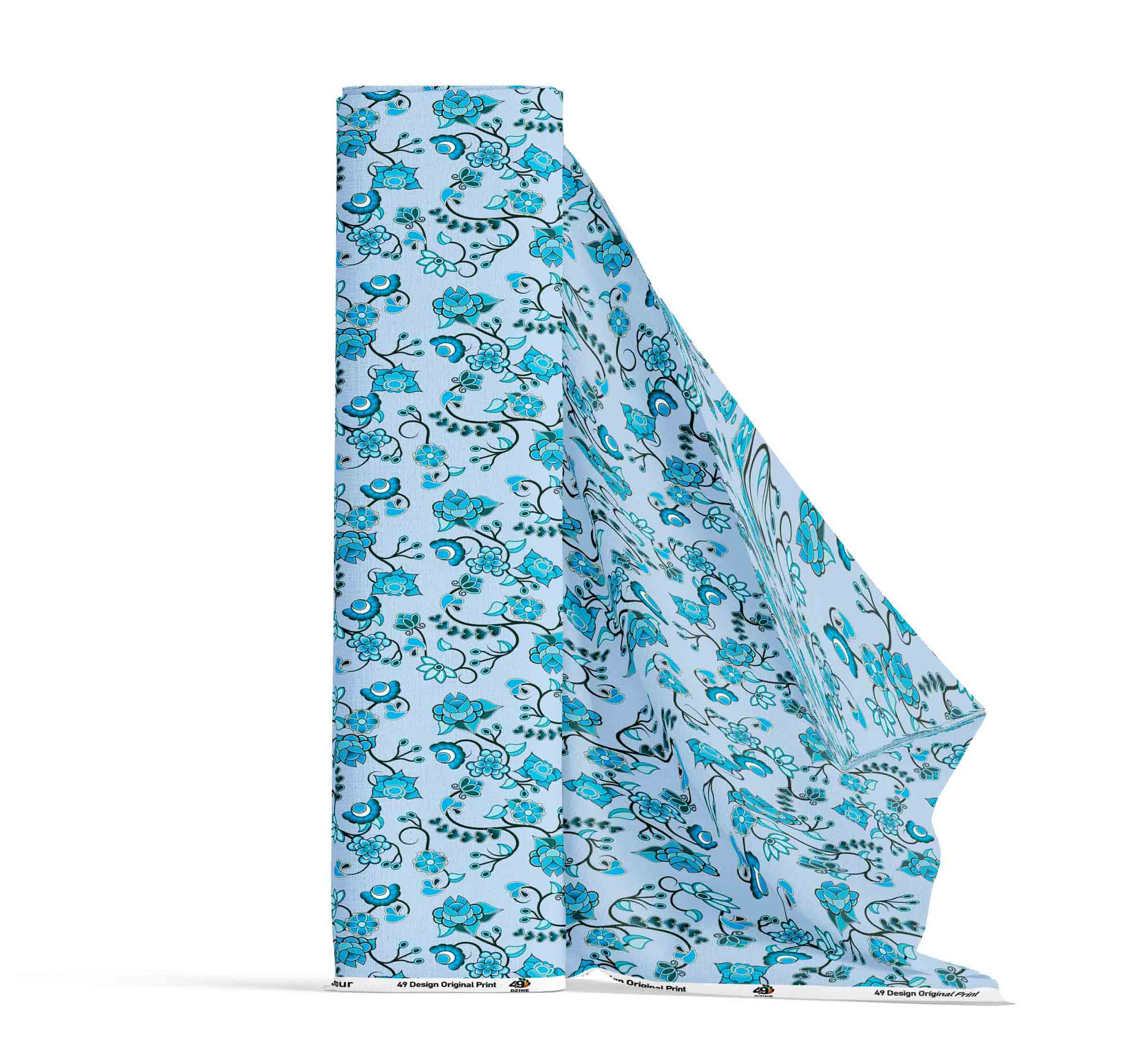 Blue Floral Amour 56 Inch Cotton Poplin Pre Order