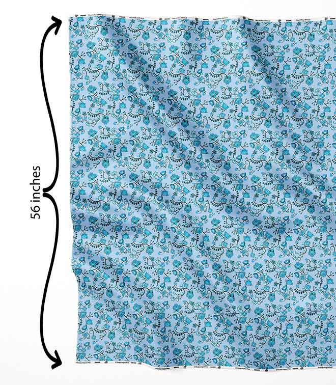 Blue Floral Amour Satin Fabric By the Yard Pre Order