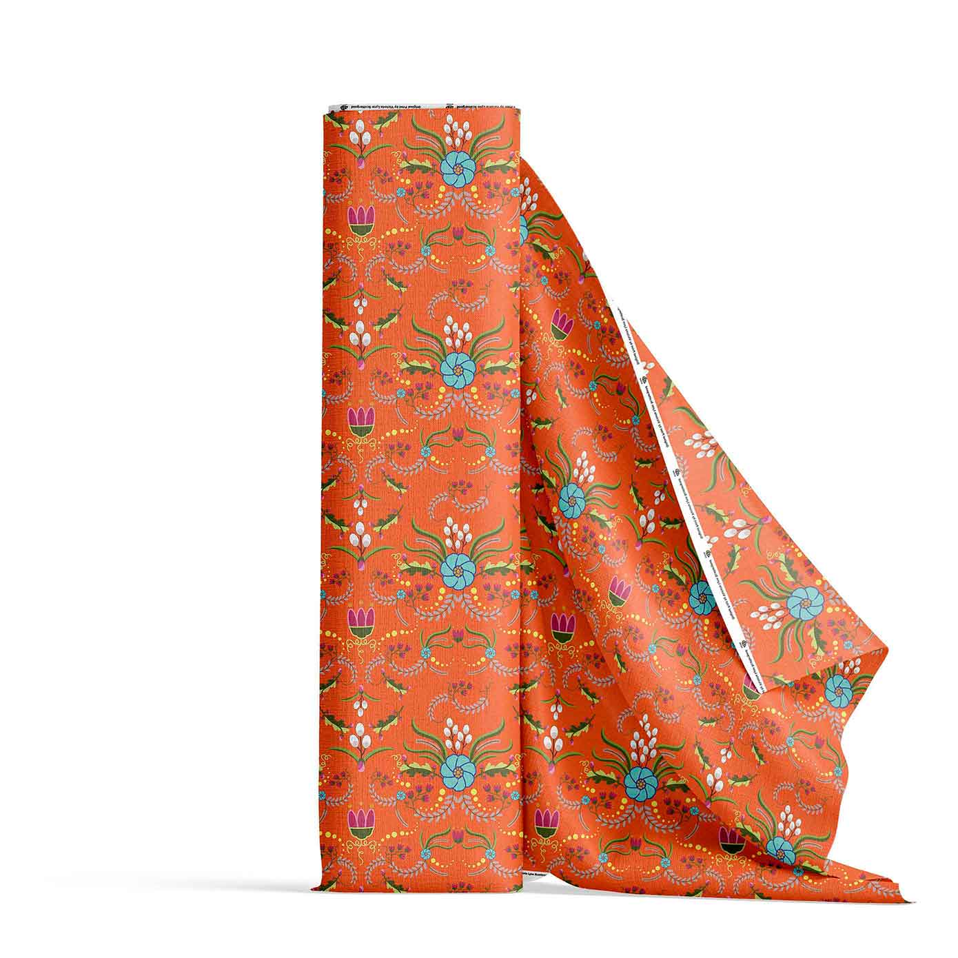 First Bloom Carrots Satin Fabric By the Yard Pre Order