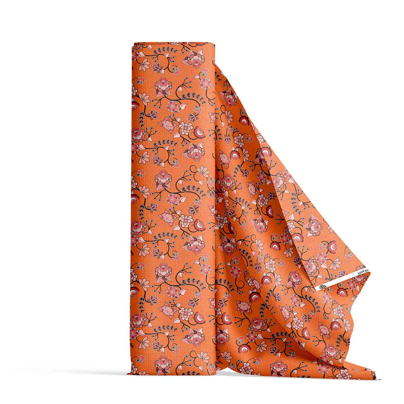 Floral Amour Orange 56 inch Cotton Poplin Pre Order